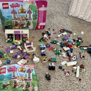 Lego Disney princess with Batman mini figure snowman missing pieces Lego lot